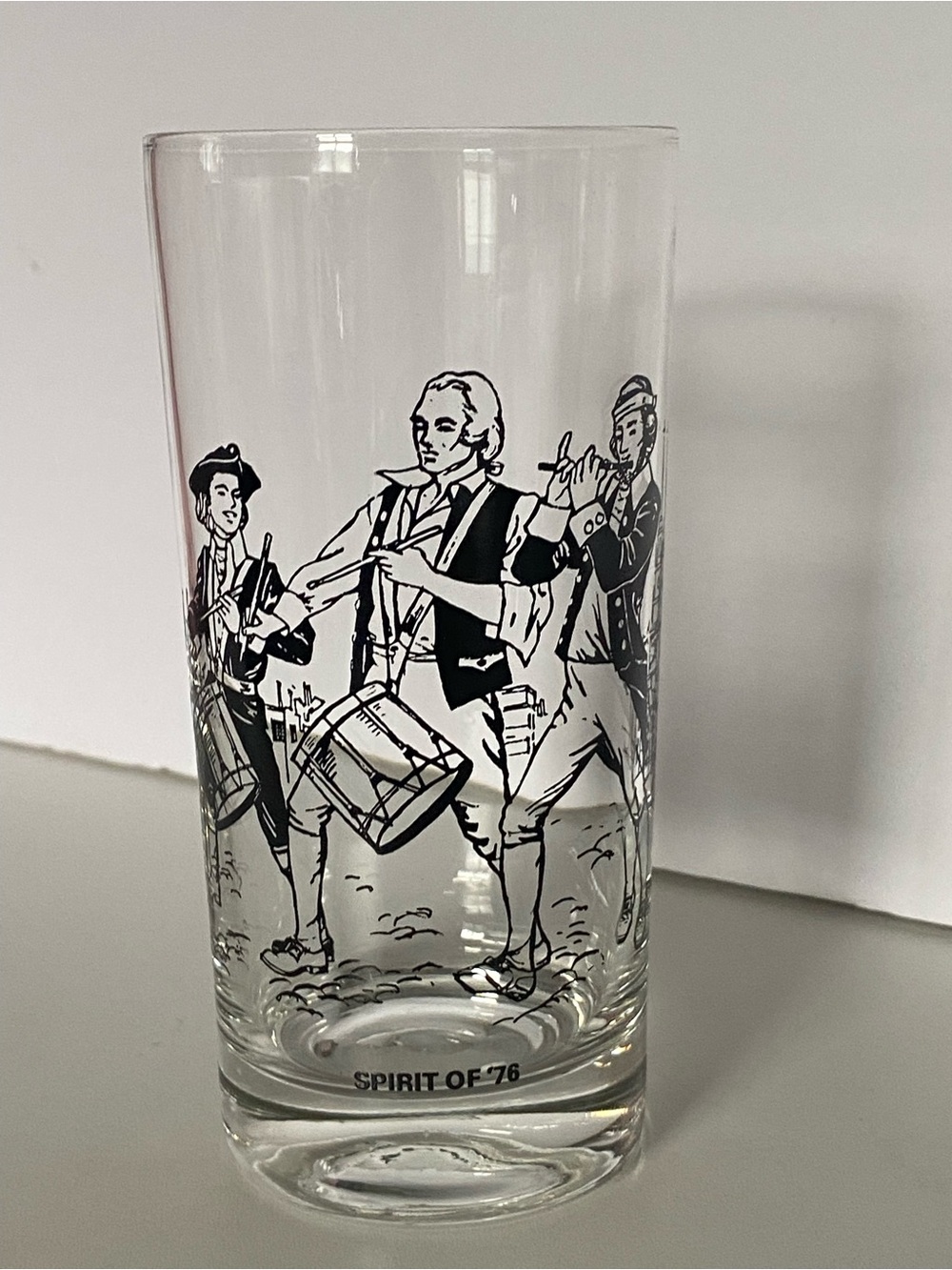 Spirit of '76 Tumbler Bicentennial 1976 USA Vintage 5.5” EUC Massachusetts Glass